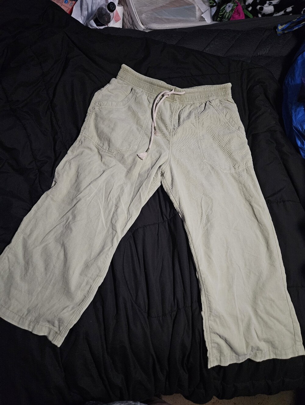 Free People We The Free Easy Peasy Pull-On Cord Jeans In Frozen Dew Green